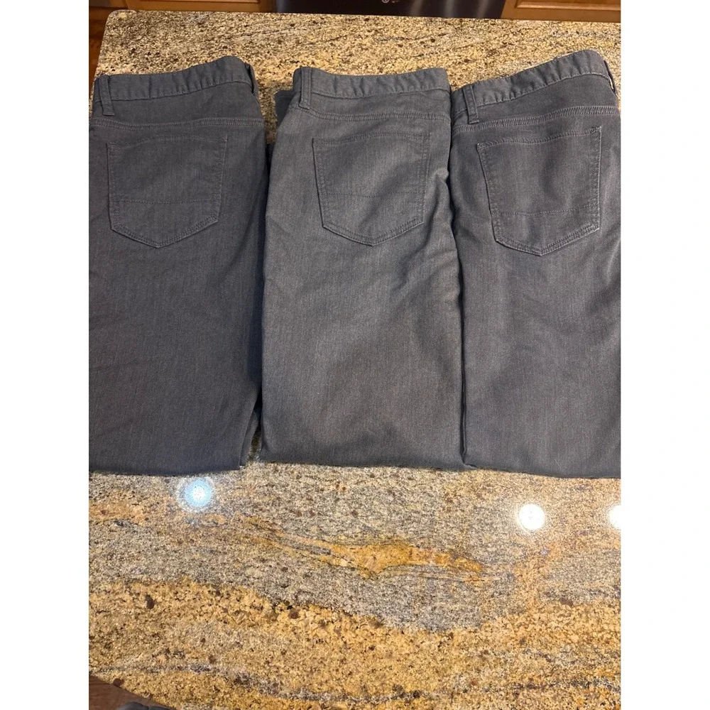 Lot of 3 Banana Republic Travel Jeans Slim Fit Dark Gray 34x32‎ Mens Pants